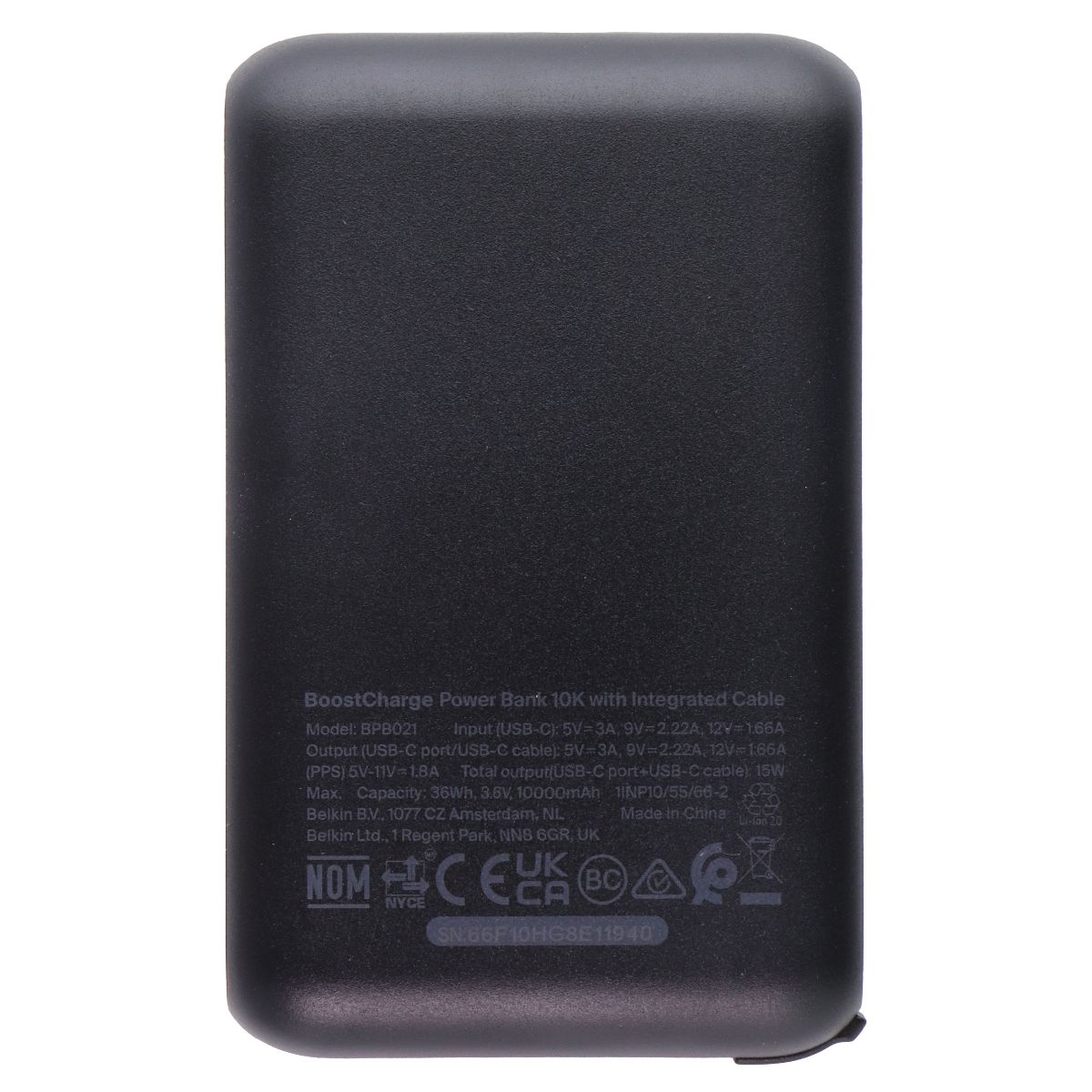 Belkin BoostCharge Power Bank 10K/(10,000mAh) (BP021) - Black Cell Phone - Chargers & Cradles Belkin - Simple Cell Bulk Wholesale Pricing - USA Seller