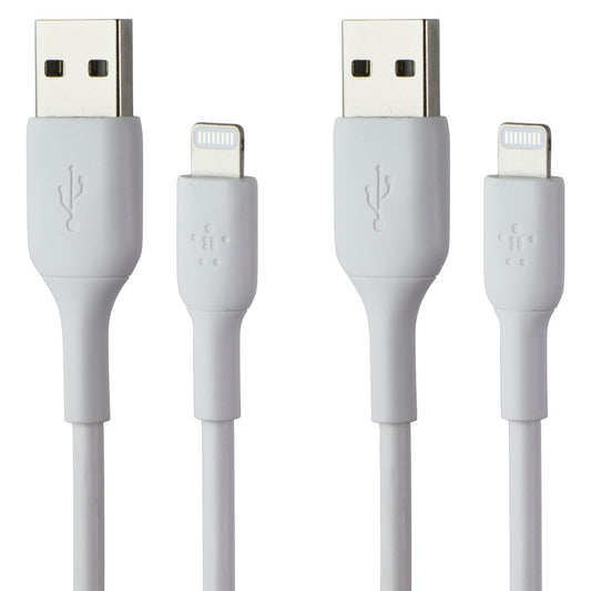 Belkin (3.3-Ft) BoostCharge MFi Lightning 8-Pin to USB-A Cables - White - 2 PACK Cell Phone - Cables & Adapters Belkin - Simple Cell Bulk Wholesale Pricing - USA Seller