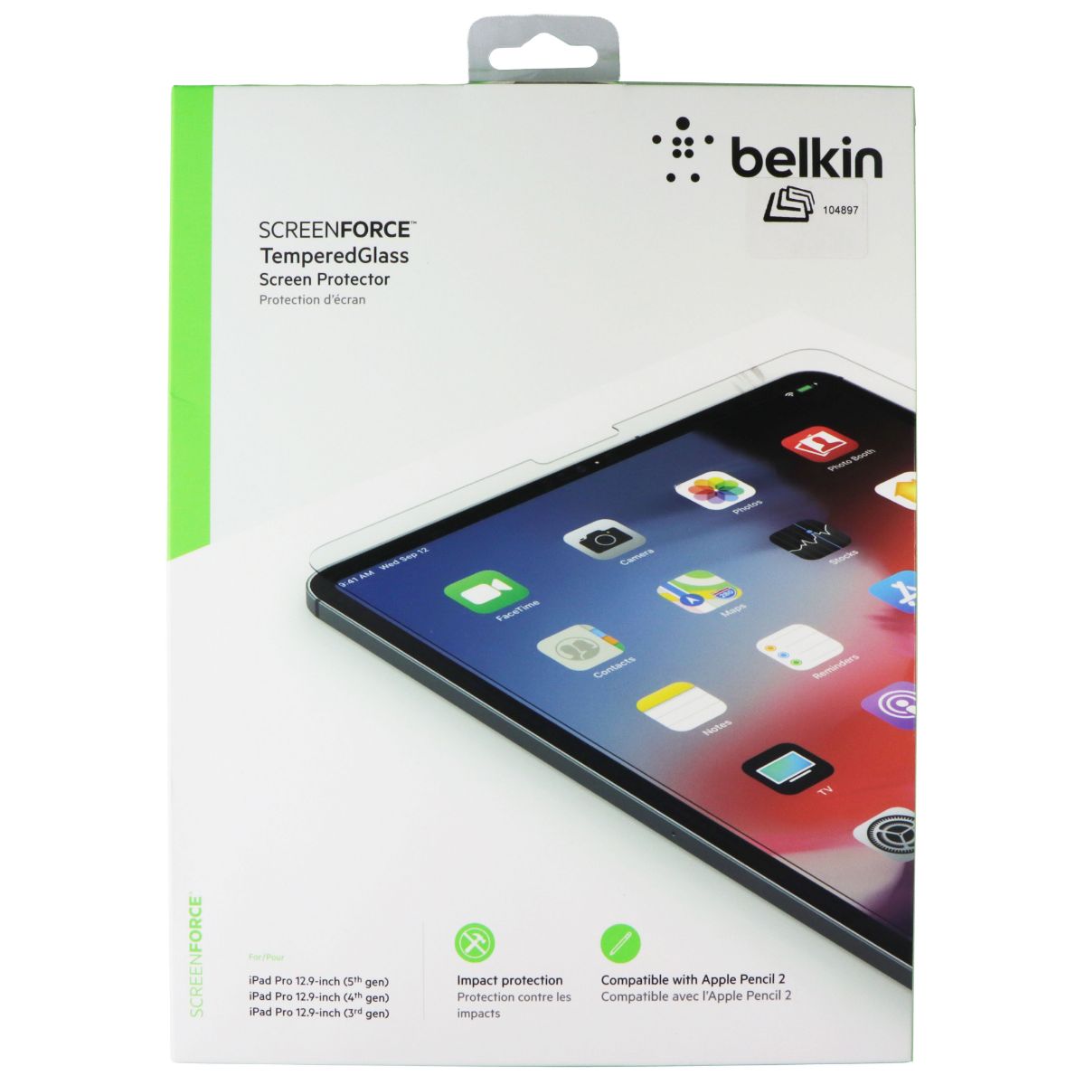 Belkin ScreenForce Tempered Glass Screen Protector for Apple iPad Pro 12.9-inch iPad/Tablet Accessories - Screen Protectors Belkin - Simple Cell Bulk Wholesale Pricing - USA Seller