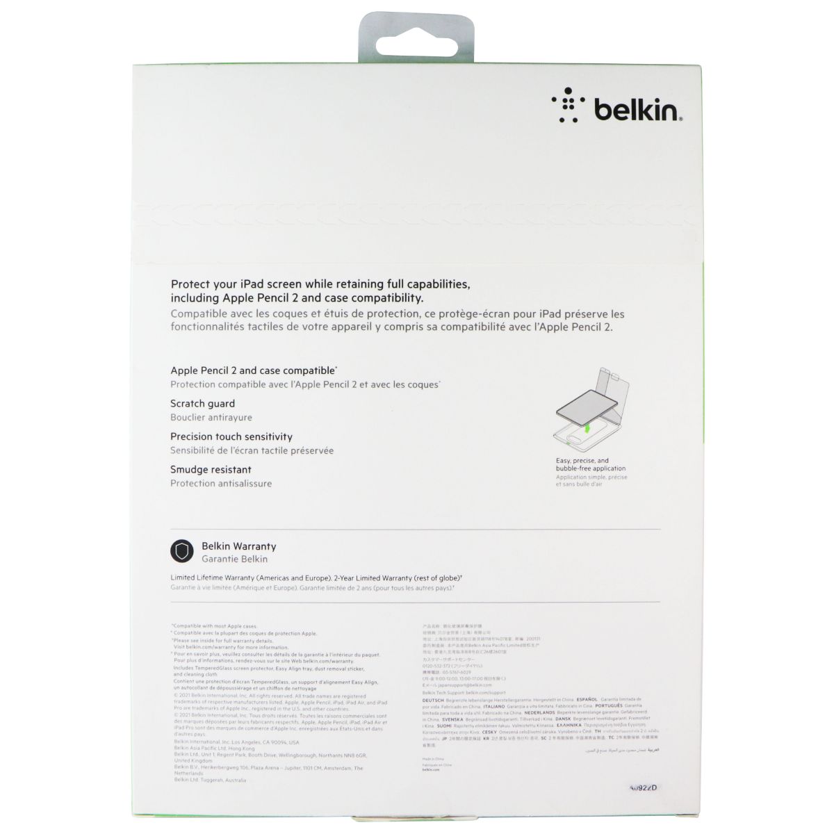 Belkin ScreenForce Tempered Glass Screen Protector for Apple iPad Pro 12.9-inch iPad/Tablet Accessories - Screen Protectors Belkin - Simple Cell Bulk Wholesale Pricing - USA Seller