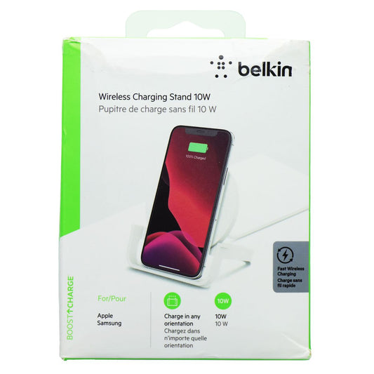 Belkin (10W) BoostCharge Wireless Qi Charging Stand - White (WIB001ttWH) Cell Phone - Chargers & Cradles Belkin - Simple Cell Bulk Wholesale Pricing - USA Seller