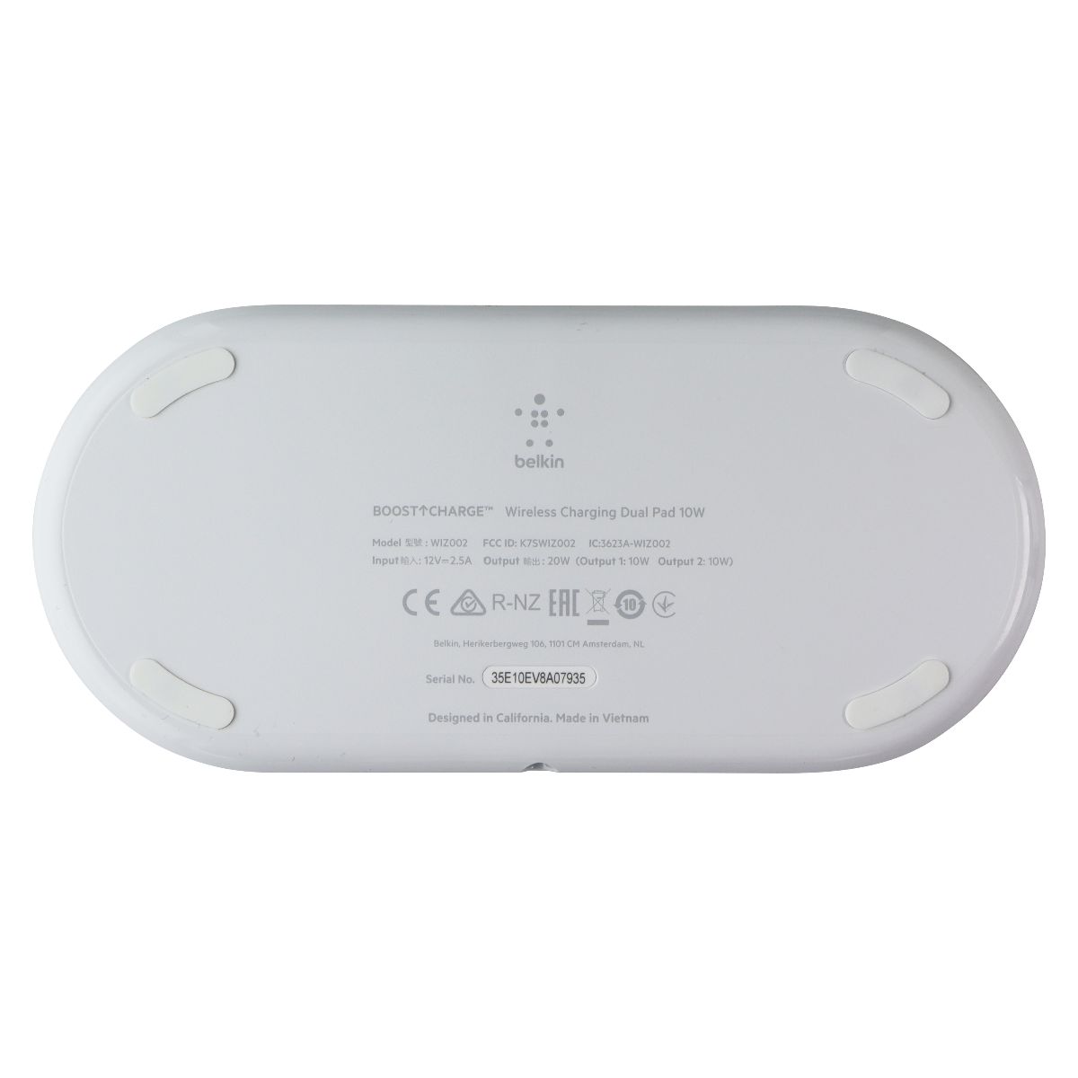 Belkin BoostCharge 10W Dual Wireless Charging Pad - White (Australian Version) Cell Phone - Chargers & Cradles Belkin - Simple Cell Bulk Wholesale Pricing - USA Seller