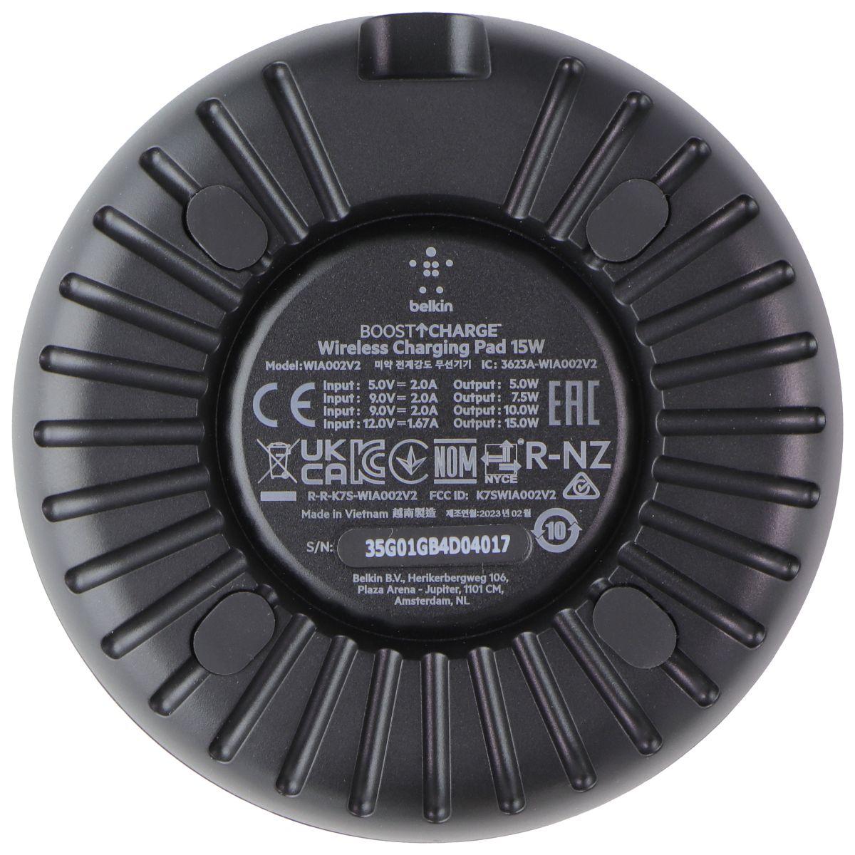 Belkin BoostCharge 15W Fast Wireless Charger Pad (Black) WIA002 Cell Phone - Chargers & Cradles Belkin - Simple Cell Bulk Wholesale Pricing - USA Seller