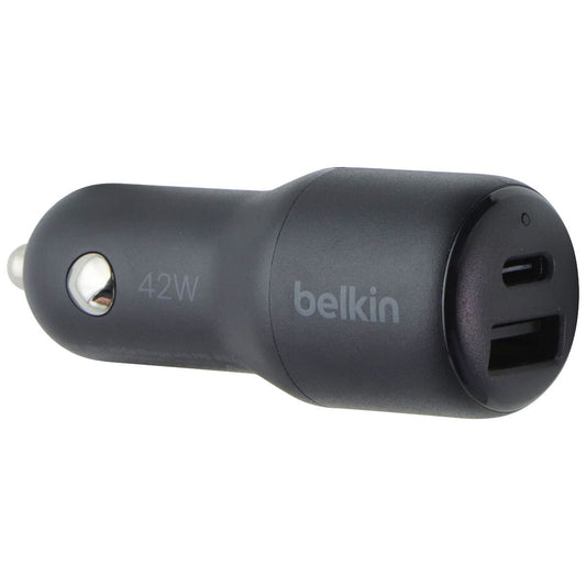 Belkin BoostCharge Dual Port USB-A + USB-C 42W Car Charger - Black Cell Phone - Chargers & Cradles Belkin - Simple Cell Bulk Wholesale Pricing - USA Seller