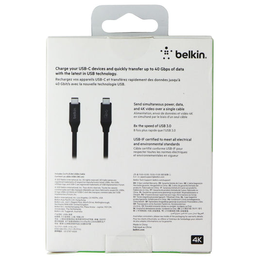 Belkin Connect 100W .8 meter USB4 Cable - Black Computer/Network - Other Cables Belkin - Simple Cell Bulk Wholesale Pricing - USA Seller