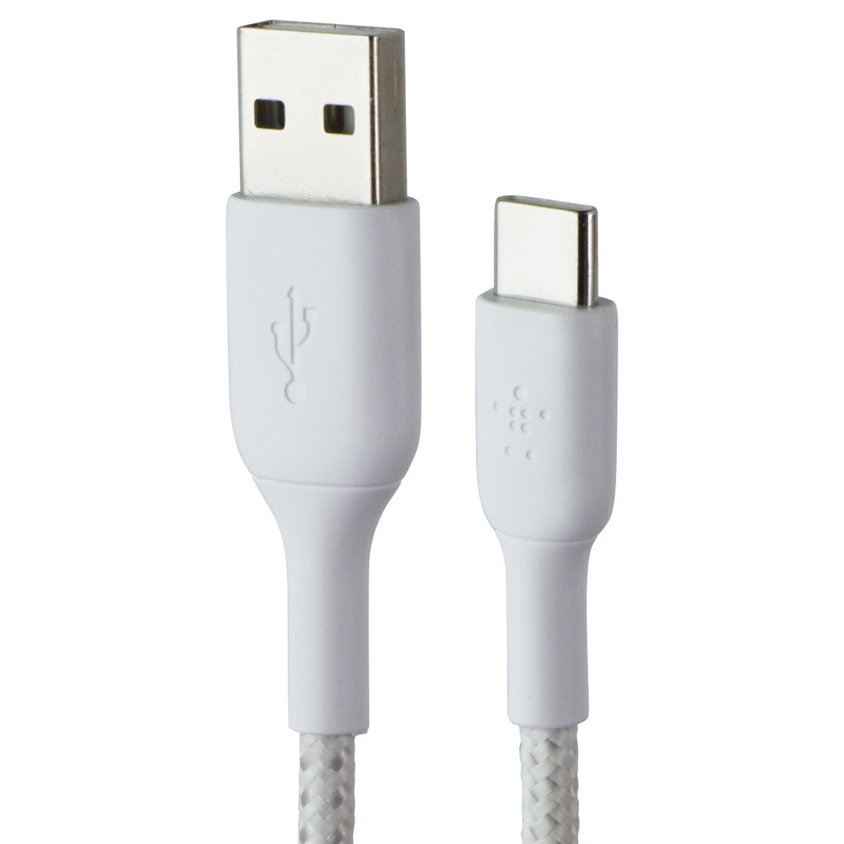 Belkin BoostCharge 3.3FT USB-A to USB-C Braided Cable - White Cell Phone - Cables & Adapters Belkin - Simple Cell Bulk Wholesale Pricing - USA Seller