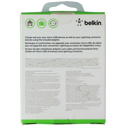 Belkin 3-Feet Micro-USB Cable for iPhones - Black Cell Phone - Cables & Adapters Belkin - Simple Cell Bulk Wholesale Pricing - USA Seller