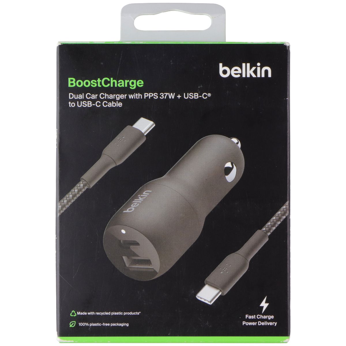 Belkin BoostCharge 37W USB-C/USB-A Car Charger w/ USB-C to USB-C Cable - Black Cell Phone - Chargers & Cradles Belkin - Simple Cell Bulk Wholesale Pricing - USA Seller