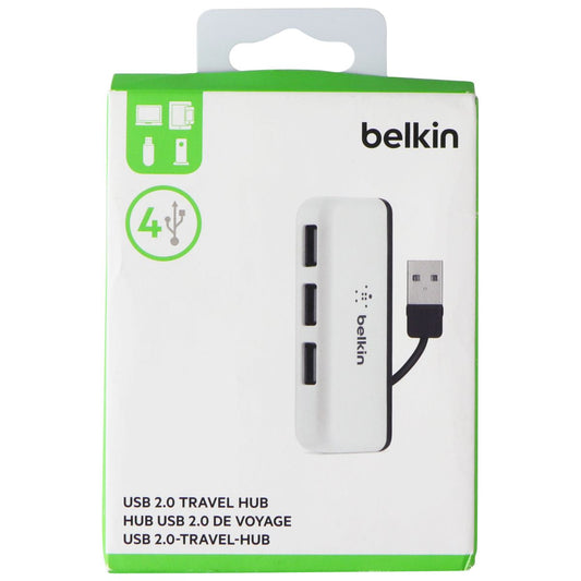 Belkin 4-Port USB 2.0 Travel Hub with Built-In Cable Management - White/Black Computer/Network - USB Cables, Hubs & Adapters Belkin    - Simple Cell Bulk Wholesale Pricing - USA Seller