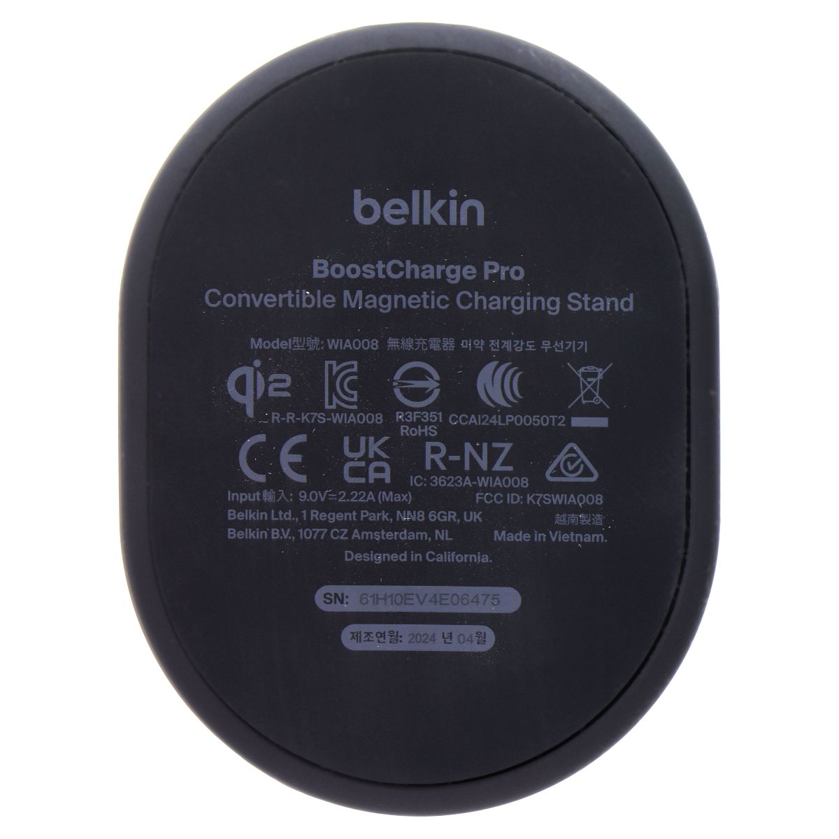 Belkin 15W BoostCharge Pro Convertible Magnetic Charging Stand - Black