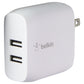 Belkin Dual USB-A Wall Charger (24W) + USB-A to USB-C Cable - White Cell Phone - Chargers & Cradles Belkin - Simple Cell Bulk Wholesale Pricing - USA Seller
