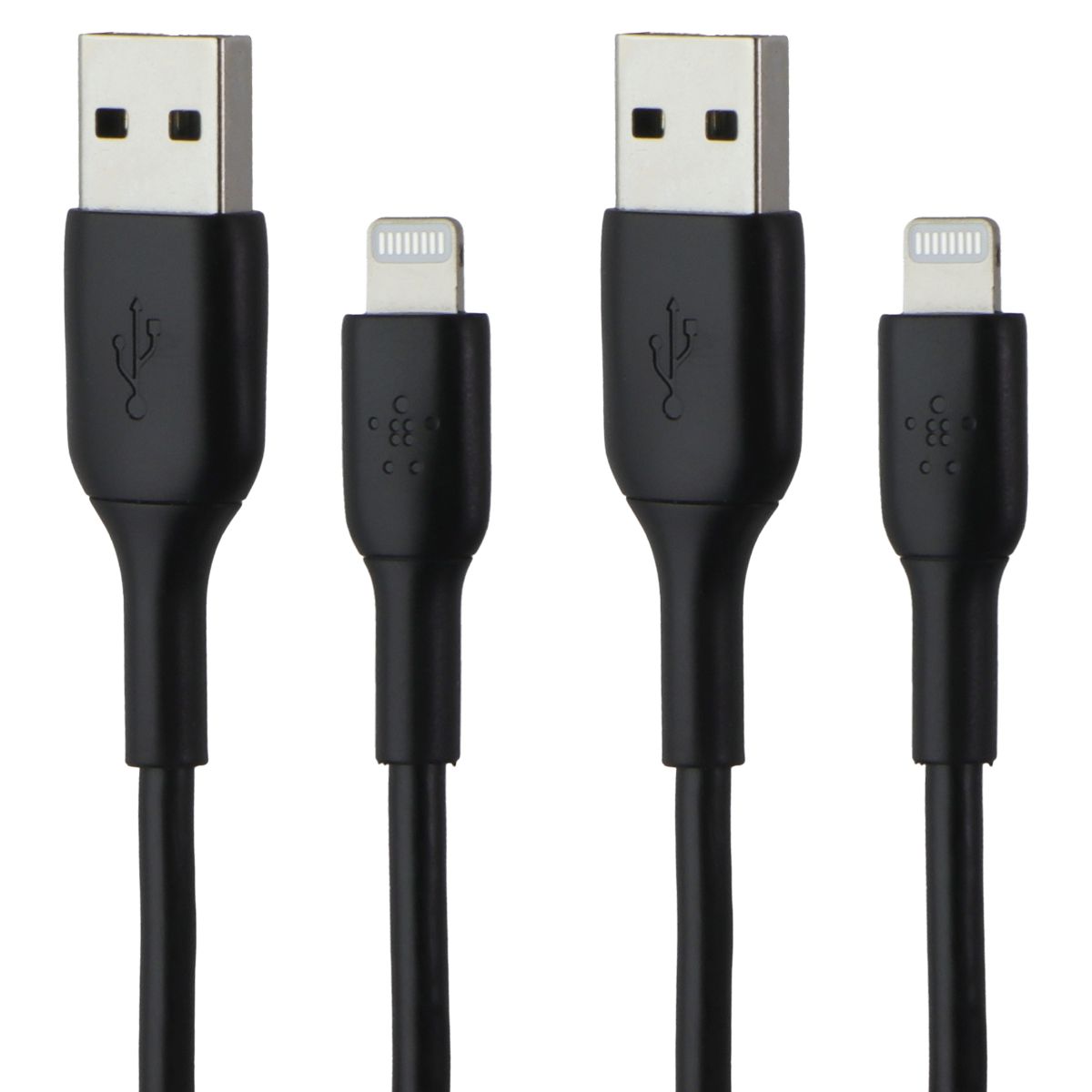 Belkin (3.3-Ft) BoostCharge MFi Lightning 8-Pin to USB-A Cables - Black - 2 PACK Cell Phone - Cables & Adapters Belkin - Simple Cell Bulk Wholesale Pricing - USA Seller