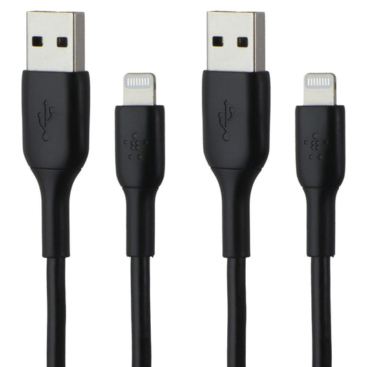 Belkin (3.3-Ft) BoostCharge MFi Lightning 8-Pin to USB-A Cables - Black - 2 PACK Cell Phone - Cables & Adapters Belkin - Simple Cell Bulk Wholesale Pricing - USA Seller