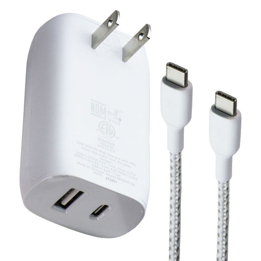 Belkin BoostCharge Dual USB-C/USB-A 37W Wall Charger w/ USB-C Cable - White Cell Phone - Chargers & Cradles Belkin - Simple Cell Bulk Wholesale Pricing - USA Seller