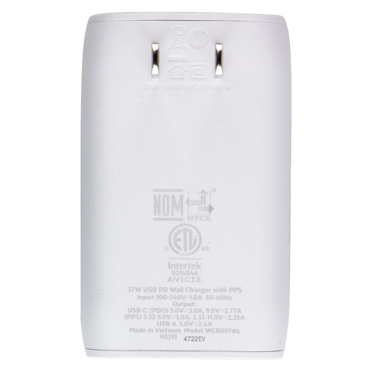 Belkin BoostCharge Dual USB-C/USB-A 37W Wall Charger w/ USB-C Cable - White Cell Phone - Chargers & Cradles Belkin - Simple Cell Bulk Wholesale Pricing - USA Seller