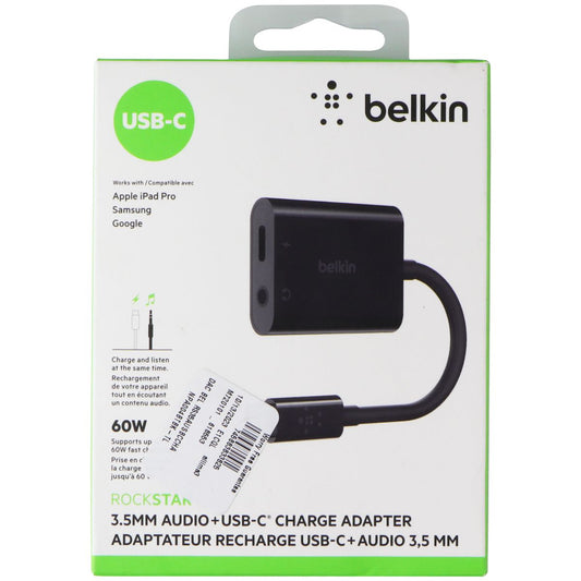 Belkin RockStar 3.5mm Audio with USB-C Charge Adaptor  - Black Parts & Accessories - Chargers & Cradles Belkin    - Simple Cell Bulk Wholesale Pricing - USA Seller