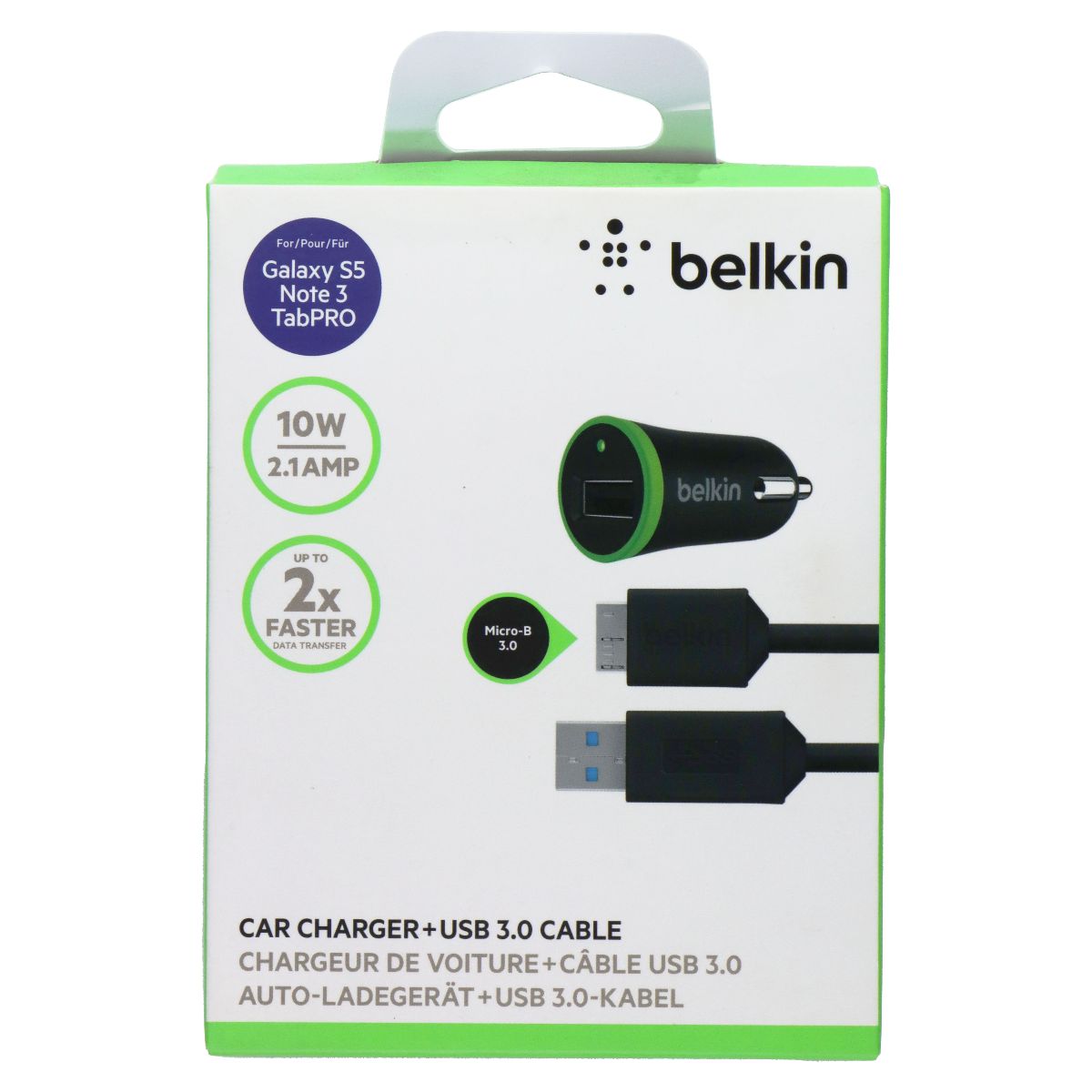 Belkin 2.1 Amp Car Charger for Samsung Galaxy S5 Note3 and Tab Pro Cell Phone - Chargers & Cradles Belkin - Simple Cell Bulk Wholesale Pricing - USA Seller
