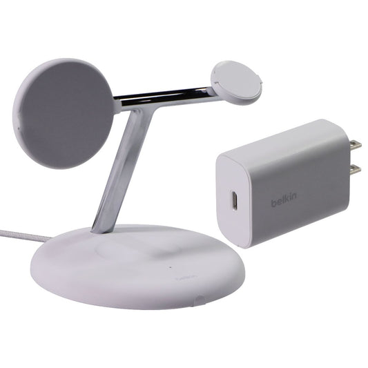 Belkin BoostCharge Pro 3-in-1 Magnetic Charging Stand (Qi2 and MagSafe) - White