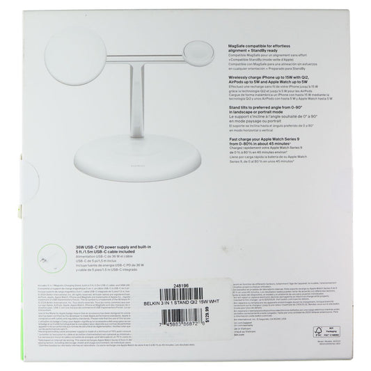 Belkin BoostCharge Pro 3-in-1 Magnetic Charging Stand - White