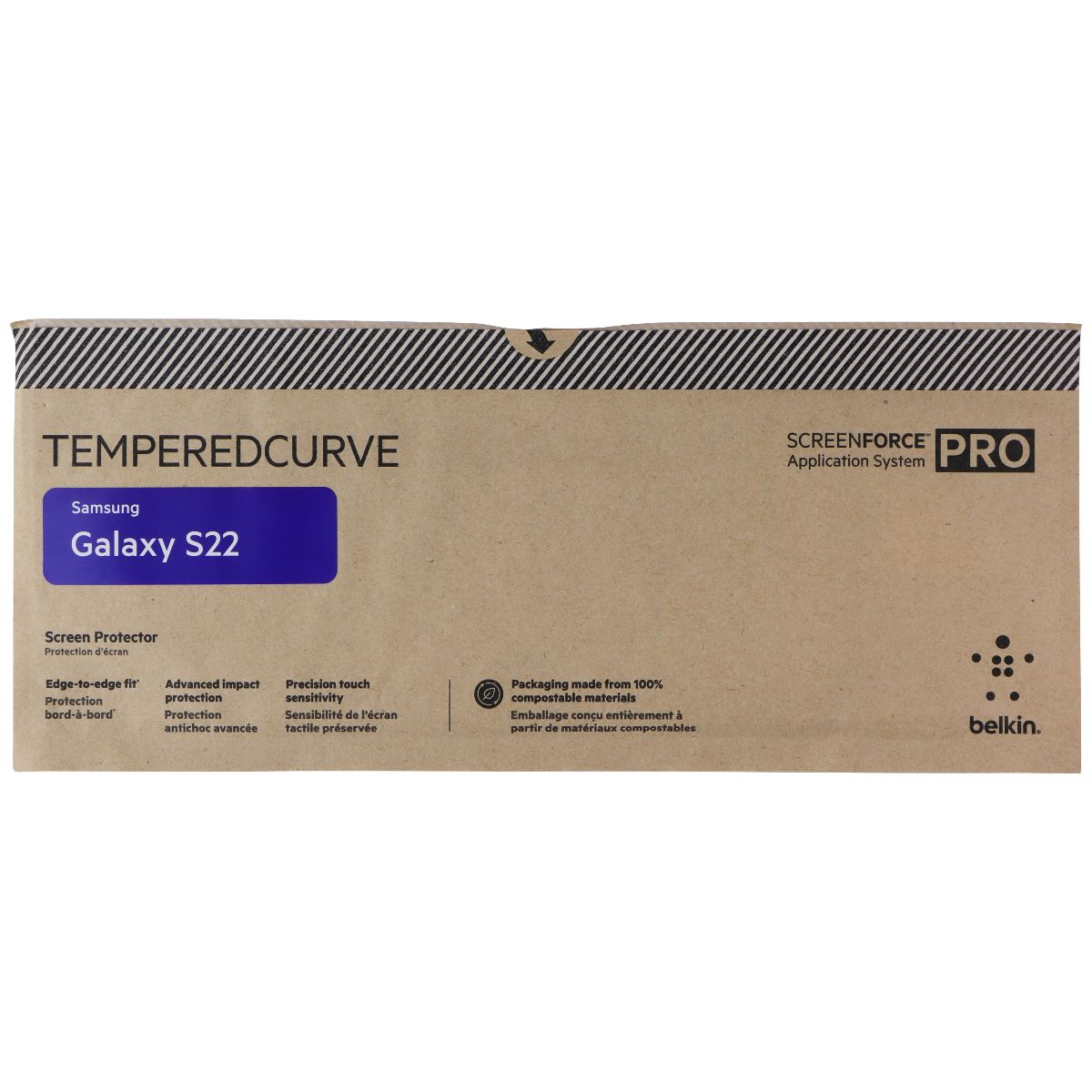 Belkin ScreenForce Pro TemperedCurve Screen Protector for Galaxy S22 - 5Pk BULK* Cell Phone - Screen Protectors Belkin    - Simple Cell Bulk Wholesale Pricing - USA Seller