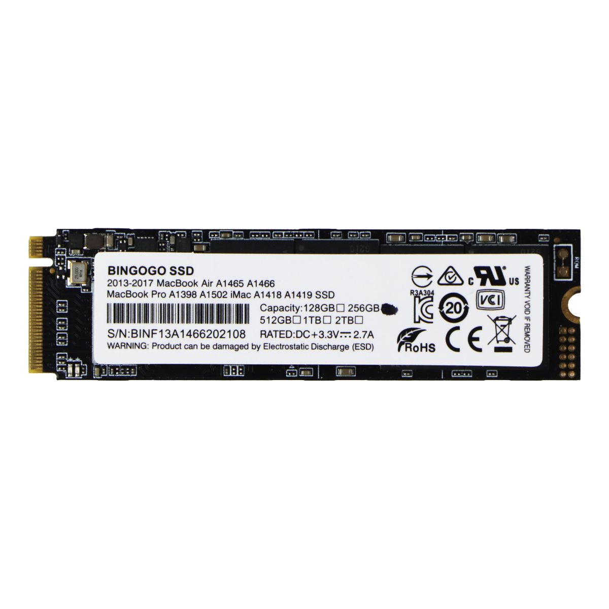 Bingogo 256GB SSD for MacBook Air/MacBook Pro (2013-2017) - BINF13A1466202108 Digital Storage - Solid State Drives Bingogo - Simple Cell Bulk Wholesale Pricing - USA Seller