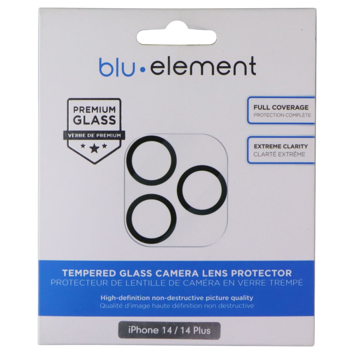 Blu Element Tempered Glass Camera Lens Protector for Apple iPhone 14 / 14 Plus Cell Phone - Screen Protectors Blu Element - Simple Cell Bulk Wholesale Pricing - USA Seller