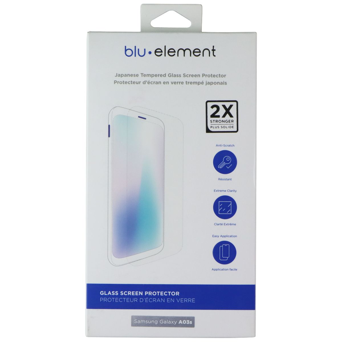 Blu Element 2X Stronger Tempered Glass Screen Protector for Samsung Galaxy A03s Cell Phone - Screen Protectors Blu Element - Simple Cell Bulk Wholesale Pricing - USA Seller
