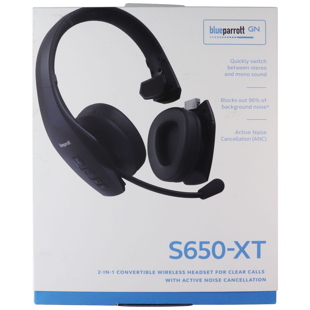 BlueParrott S650-XT Bluetooth Wireless Headphones with Mic - Black