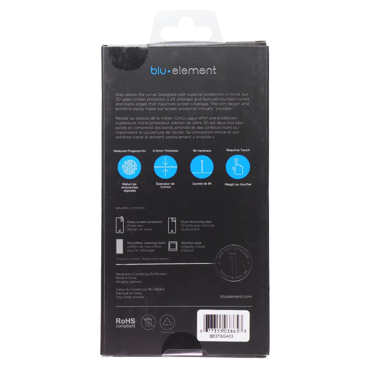 BLU Element 3D Curved Glass Screen Protector for Galaxy A03s - Clear Cell Phone - Screen Protectors Blu Element - Simple Cell Bulk Wholesale Pricing - USA Seller