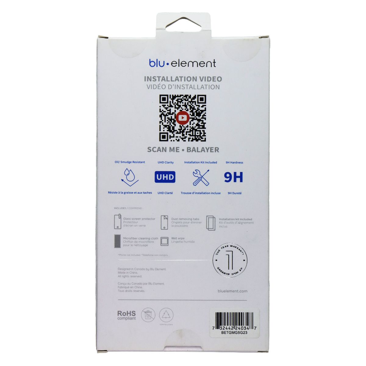 BLU Element Anti-Scratch Tempered Glass for Moto G 5G (2023) - Clear Cell Phone - Screen Protectors Blu Element - Simple Cell Bulk Wholesale Pricing - USA Seller