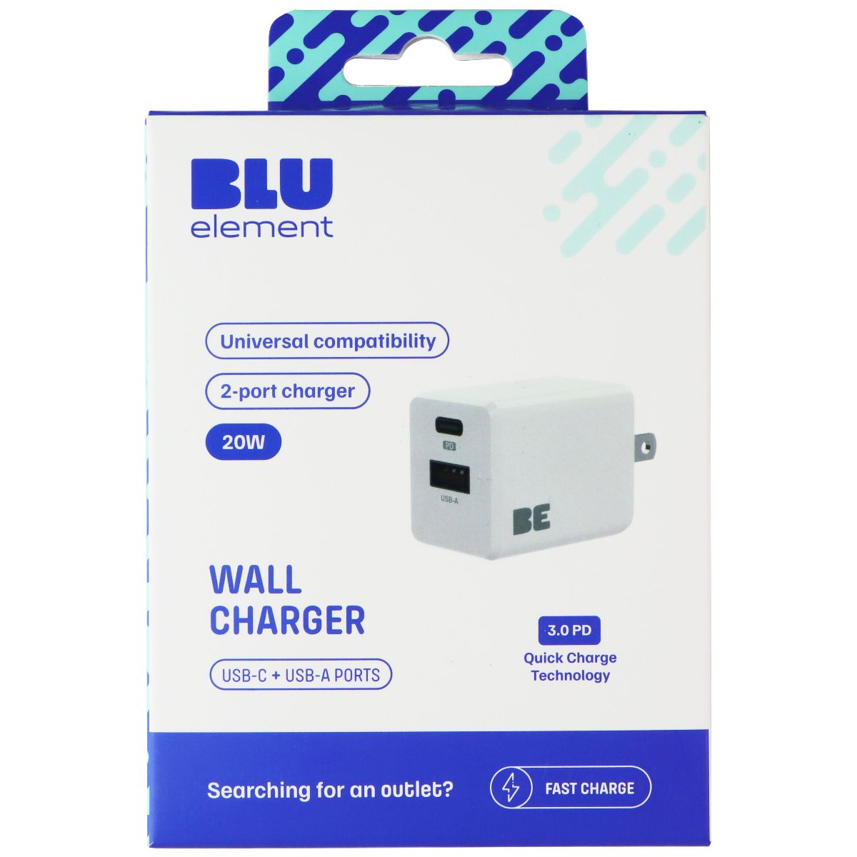 Blu Element 20W 2-Port (USB-C + USB-A) Wall Charger - White Cell Phone - Chargers & Cradles Blu Element - Simple Cell Bulk Wholesale Pricing - USA Seller