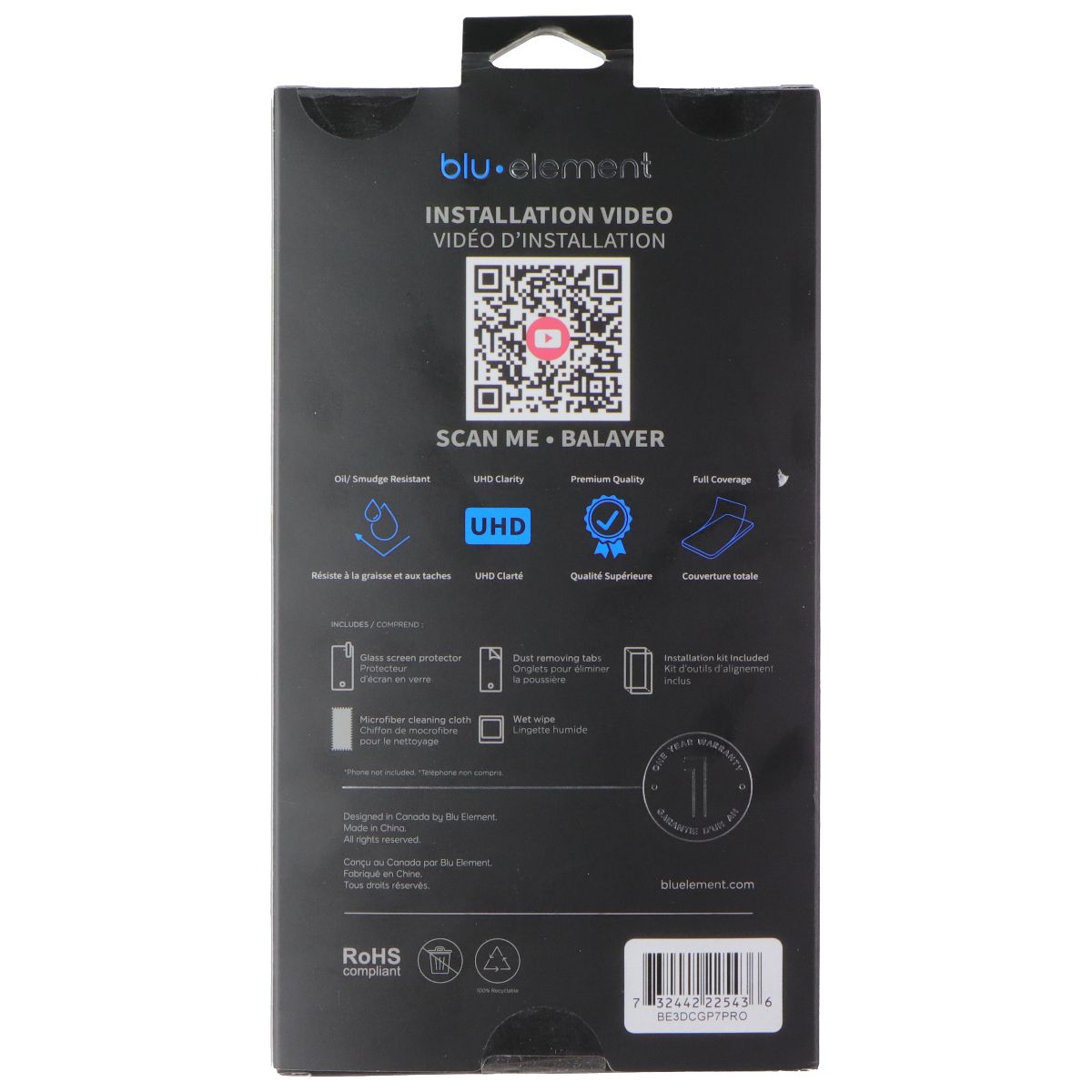 BLU Element Glass Anti-scratch Screen Protector for Google Pixel 7 Pro - Clear Cell Phone - Screen Protectors Blu Element - Simple Cell Bulk Wholesale Pricing - USA Seller