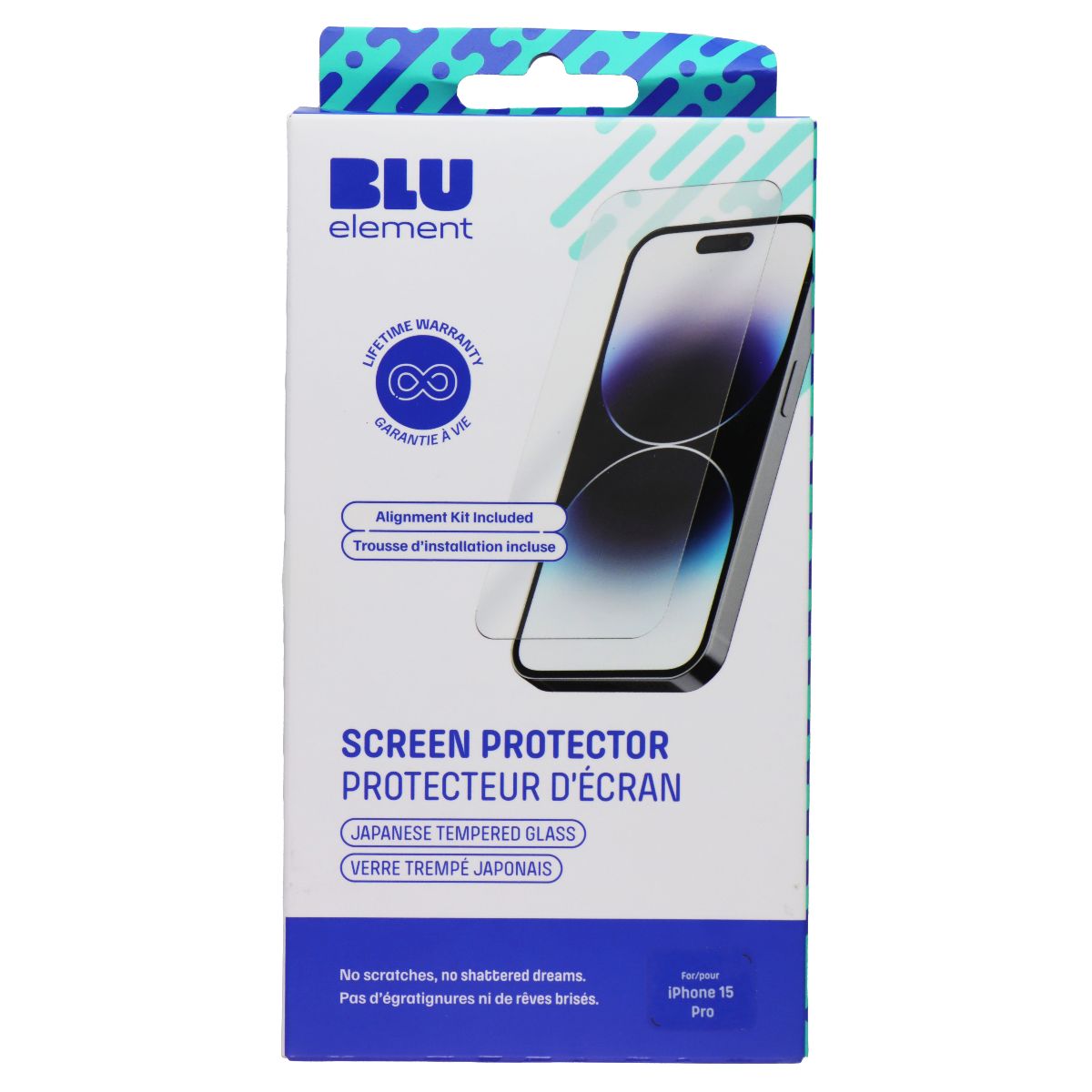 Blue Element Screen Protector Blu Element Tempered Glass Screen Protector for Apple iPhone 15 Pro ...