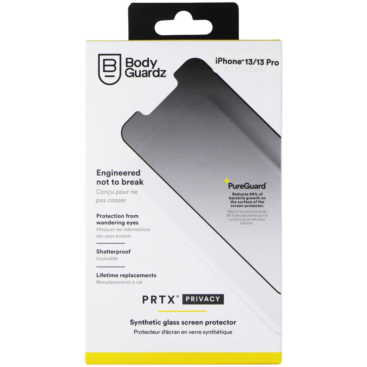 Body Guardz PRTX Synthetic Glass Screen Protector for iPhone 13/13 Pro Privacy Cell Phone - Screen Protectors BODYGUARDZ - Simple Cell Bulk Wholesale Pricing - USA Seller