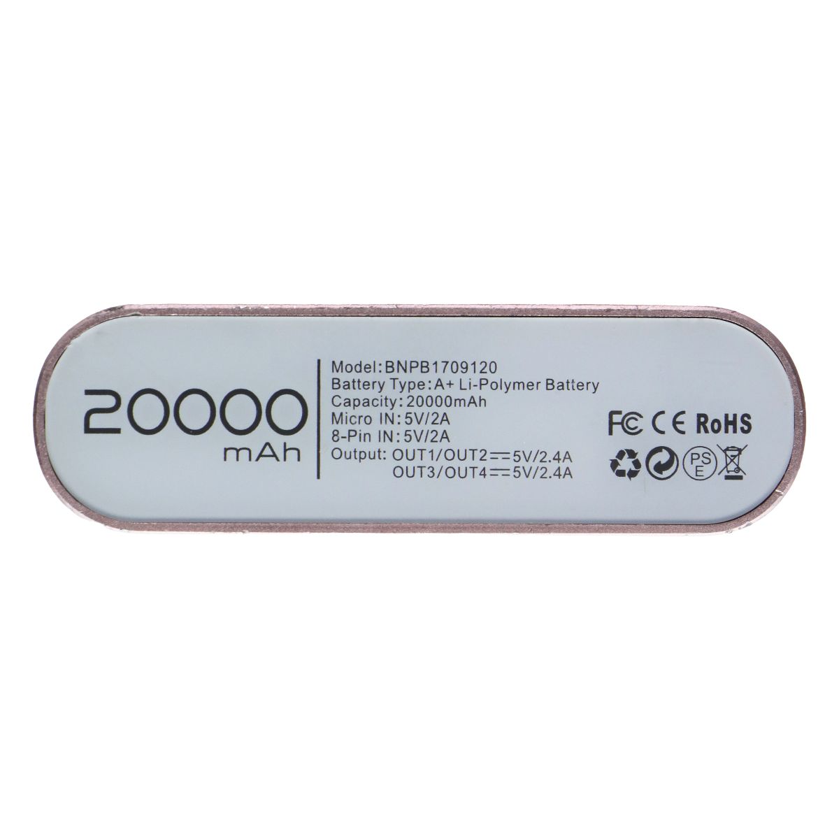 BONAI 20000mAh Portable Charger Power Bank w/Micro USB Cable - Rose Gold Cell Phone - Chargers & Cradles Bonai - Simple Cell Bulk Wholesale Pricing - USA Seller