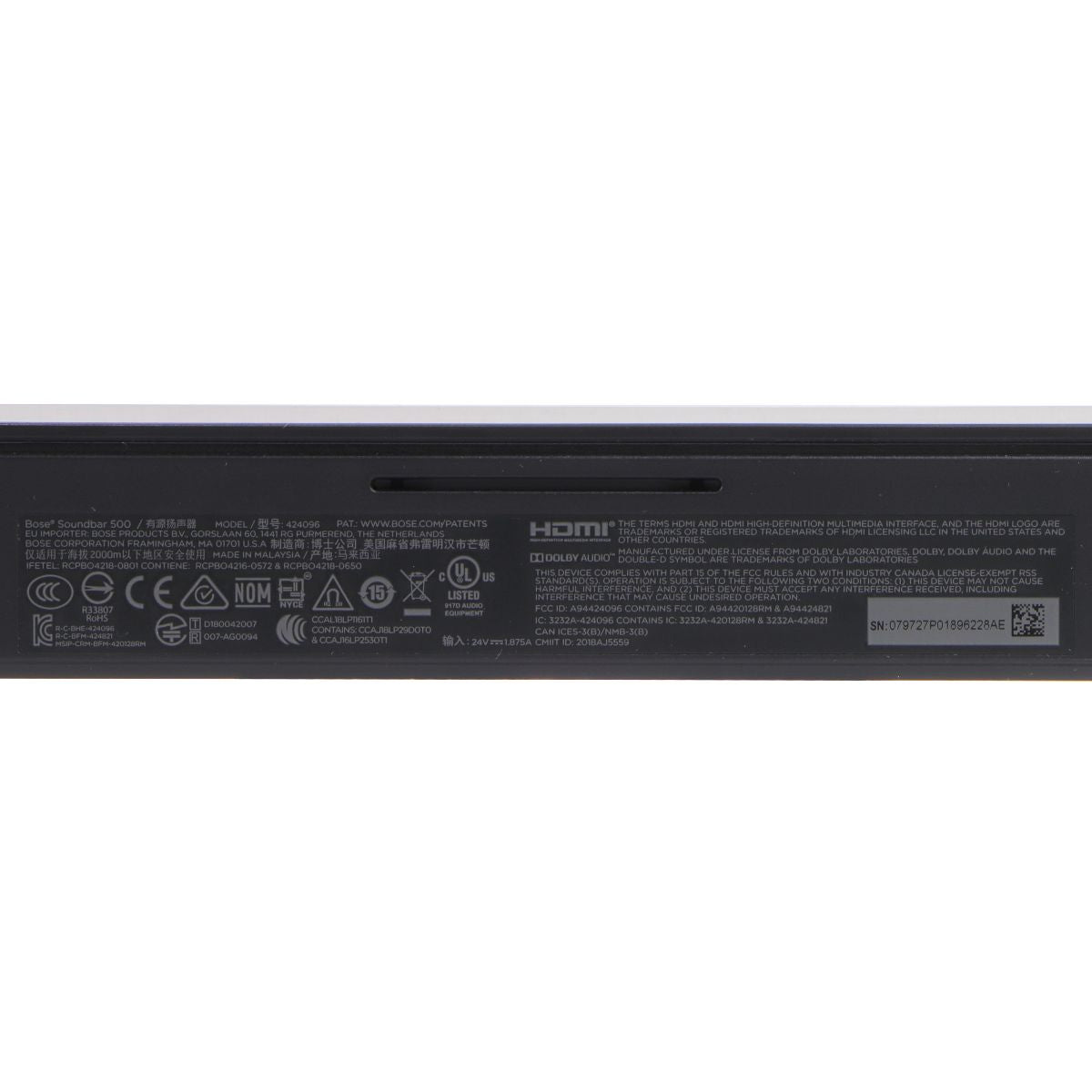 Bose Soundbar 500 Smart Speaker with Alexa/Google Assistant & Remote (424096) Home Multimedia - Home Speakers & Subwoofers Bose - Simple Cell Bulk Wholesale Pricing - USA Seller