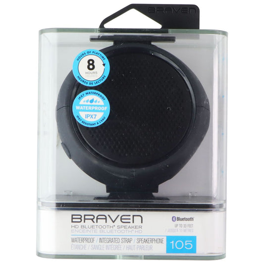 Braven 105 Wireless Portable Waterproof Bluetooth Speaker w/ Action Mount -Black Cell Phone - Audio Docks & Speakers Braven - Simple Cell Bulk Wholesale Pricing - USA Seller