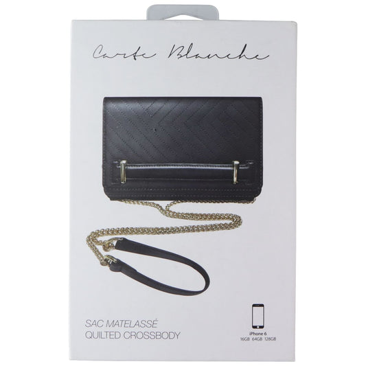 Carte Blanche Quilted Crossbody for Apple iPhone 6 - Black Cell Phone - Other Accessories Carte Blanche - Simple Cell Bulk Wholesale Pricing - USA Seller