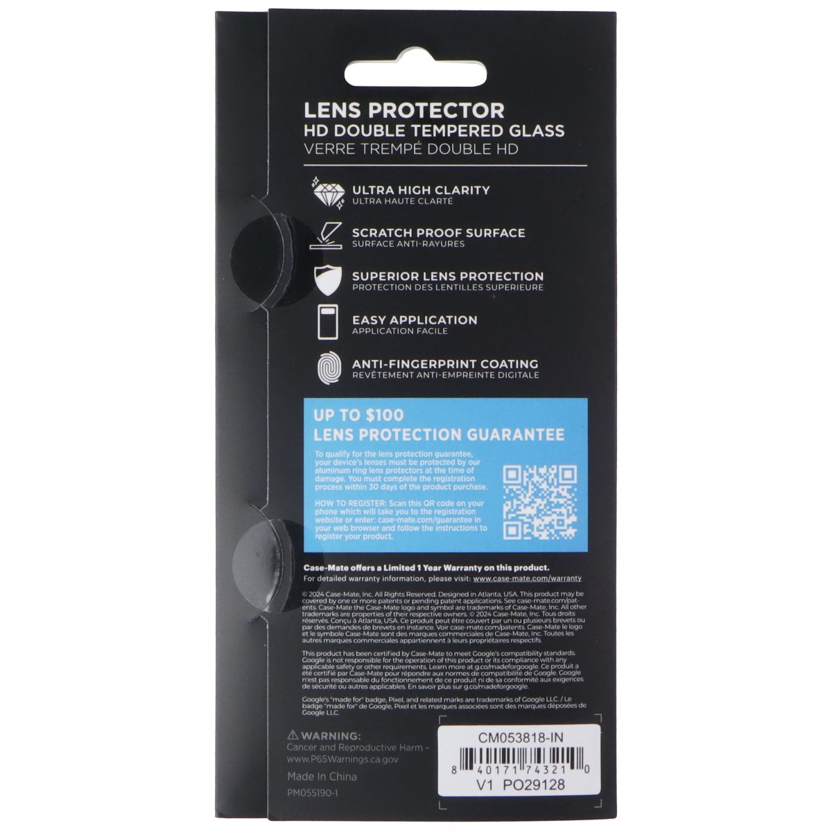 Case-Mate Double Tempered Glass Screen Protector for Google Pixel 9 Pro Cell Phone - Screen Protectors Case-Mate - Simple Cell Bulk Wholesale Pricing - USA Seller