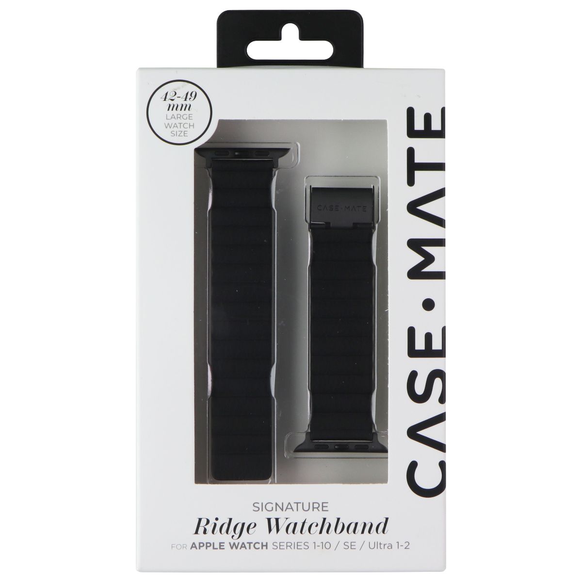 Case-Mate Signature Ridge Band (42-49mm) for Apple Watch 1-10/SE/Ultra 1-2 Black Smart Watch Accessories - Watch Bands Case-Mate - Simple Cell Bulk Wholesale Pricing - USA Seller