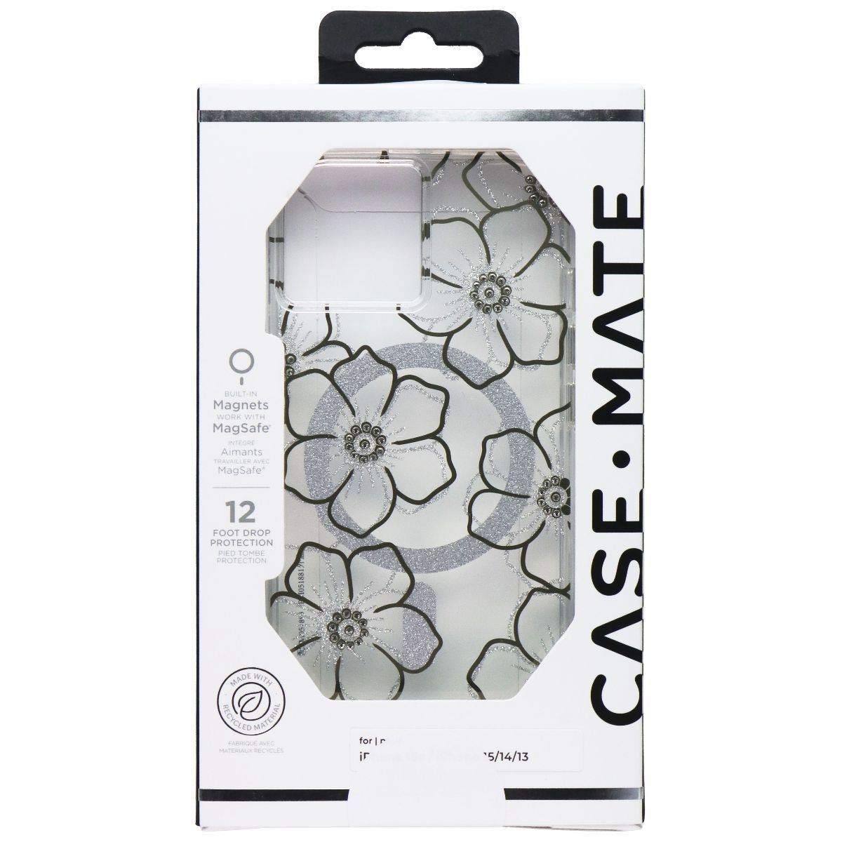 Case-Mate Case for MagSafe for Apple iPhone 16e/15/14/13 - Floral Gems Cell Phone - Cases, Covers & Skins Case-Mate - Simple Cell Bulk Wholesale Pricing - USA Seller