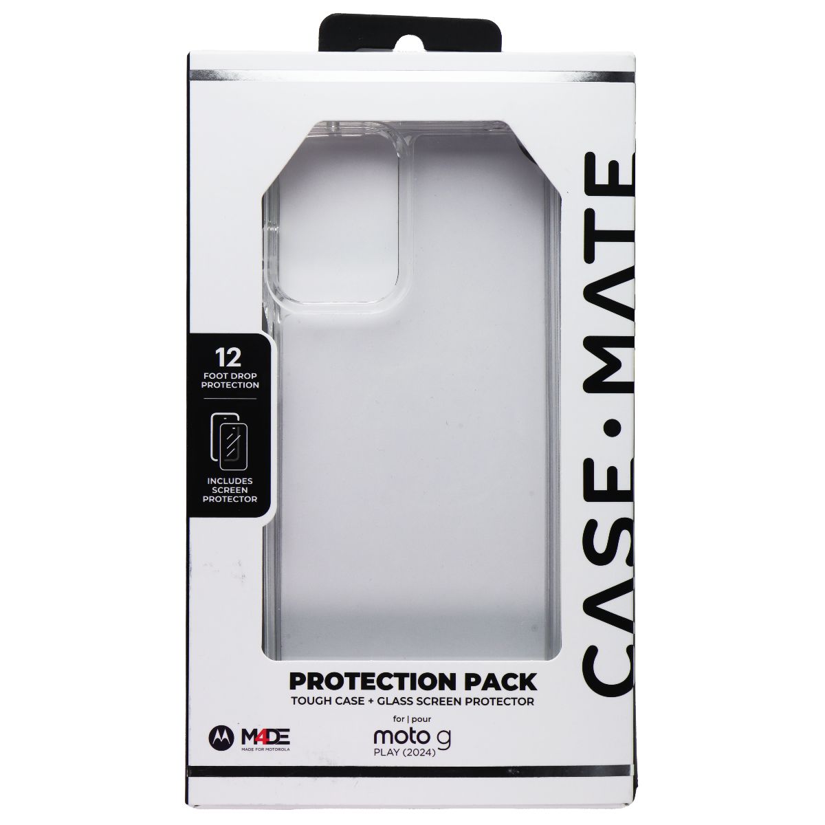 Case-Mate Protection Pack Case & Screen Protector for Moto G Play (2024) - Clear Cell Phone - Cases, Covers & Skins Case-Mate - Simple Cell Bulk Wholesale Pricing - USA Seller