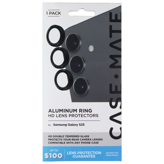 Case-Mate Aluminum Ring HD Lens Protectors for Samsung Galaxy S25 - Black Cell Phone - Screen Protectors Case-Mate - Simple Cell Bulk Wholesale Pricing - USA Seller
