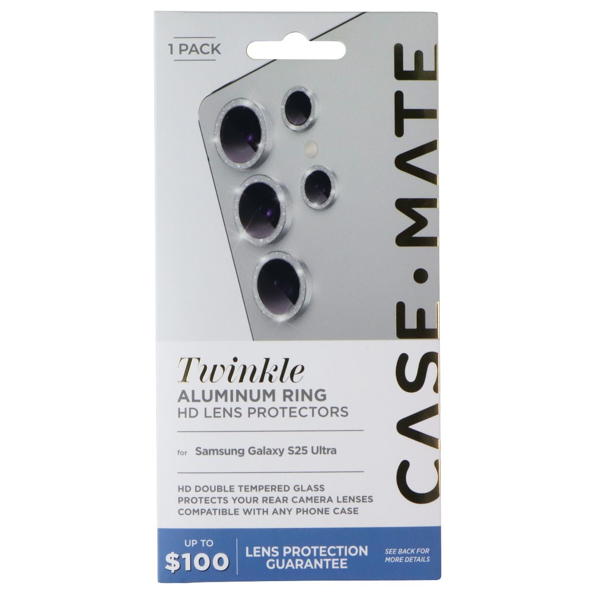 Case-Mate Twinkle Aluminum Ring HD Lens Protectors for Samsung Galaxy S25 Ultra Cell Phone - Screen Protectors Case-Mate - Simple Cell Bulk Wholesale Pricing - USA Seller