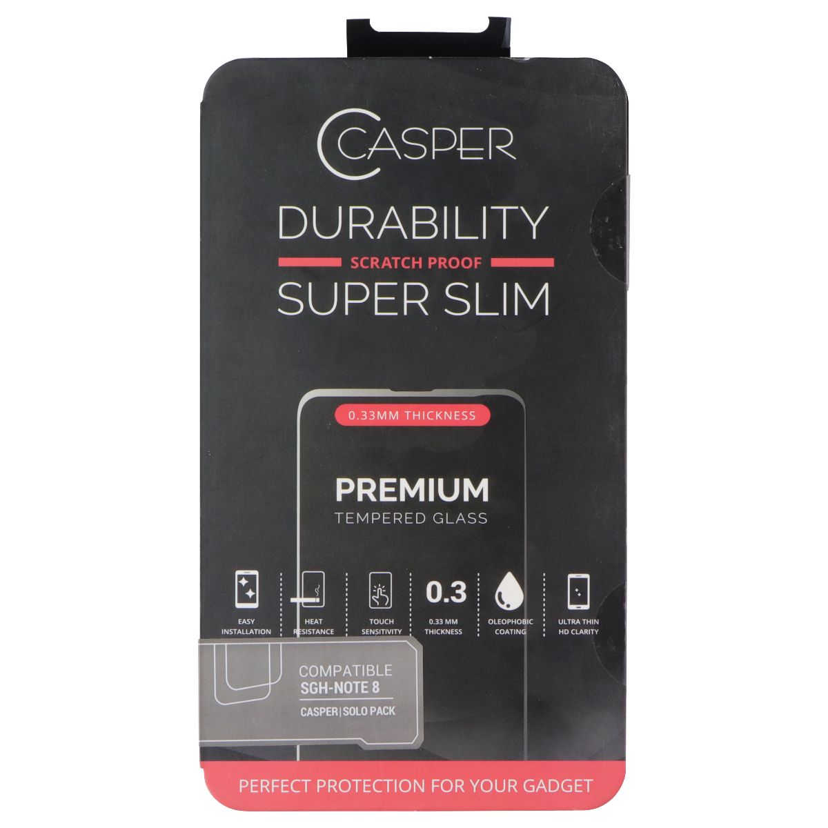 Casper Premium Ultra Thin 9H Tempered Glass for Samsung Galaxy Note 8 Cell Phone - Screen Protectors Casper - Simple Cell Bulk Wholesale Pricing - USA Seller