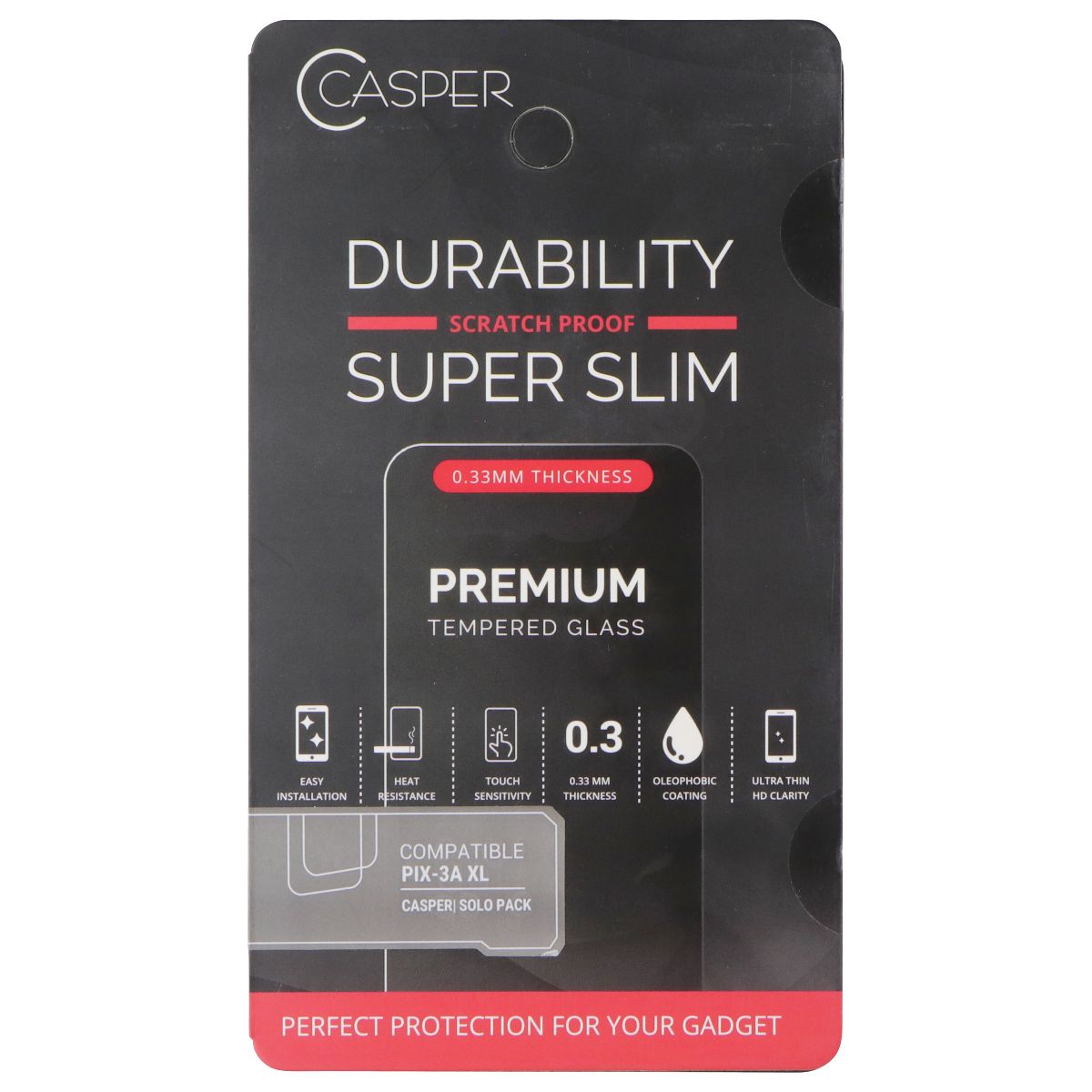 Casper Premium Ultra Thin 9H Tempered Glass for Google Pixel 3a XL Smartphone Cell Phone - Screen Protectors Casper - Simple Cell Bulk Wholesale Pricing - USA Seller