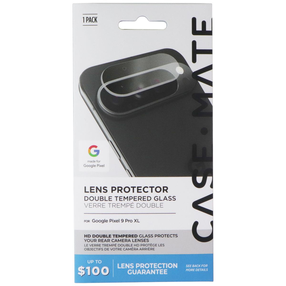 Case-Mate Double Tempered Glass Lens Protector for Google Pixel 9 Pro XL Cell Phone - Screen Protectors Case-Mate - Simple Cell Bulk Wholesale Pricing - USA Seller