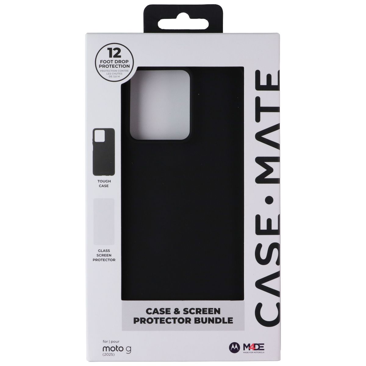 Case-Mate Tough Case & Screen Protector Bundle for Motorola Moto G 2025 - Black
