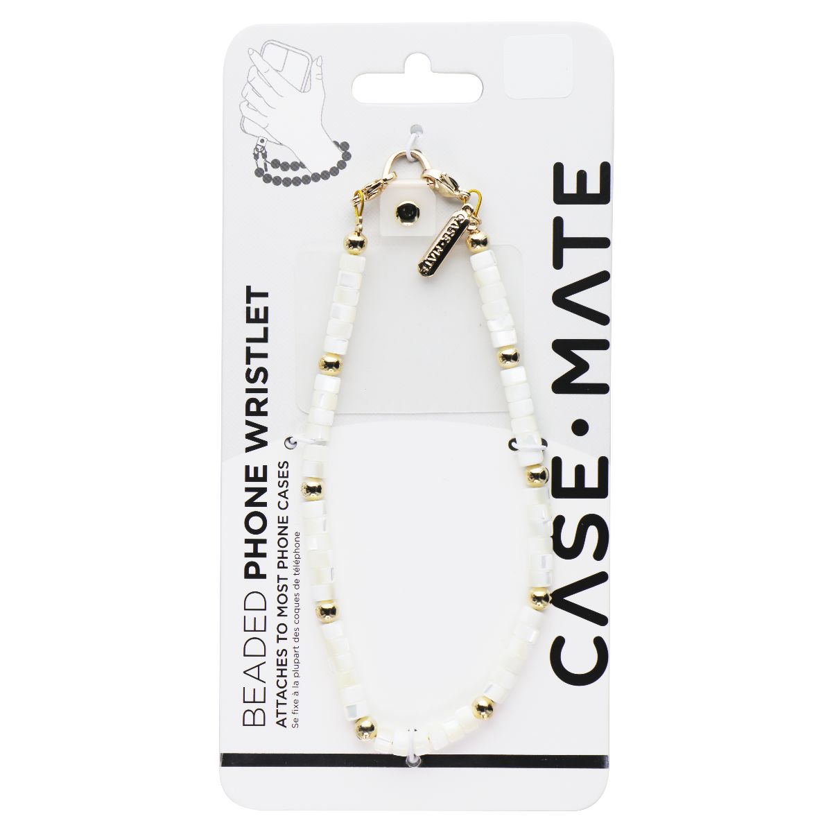 Case-Mate Detachable Beaded Phone Wristlet for Smartphone Cases - Alpine Snow Cell Phone - Straps & Charms Case-Mate - Simple Cell Bulk Wholesale Pricing - USA Seller