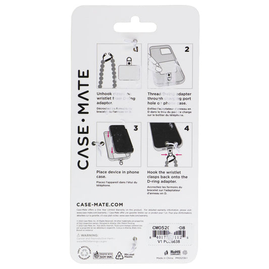 Case-Mate Detachable Beaded Phone Wristlet for Smartphone Cases - Alpine Snow Cell Phone - Straps & Charms Case-Mate - Simple Cell Bulk Wholesale Pricing - USA Seller